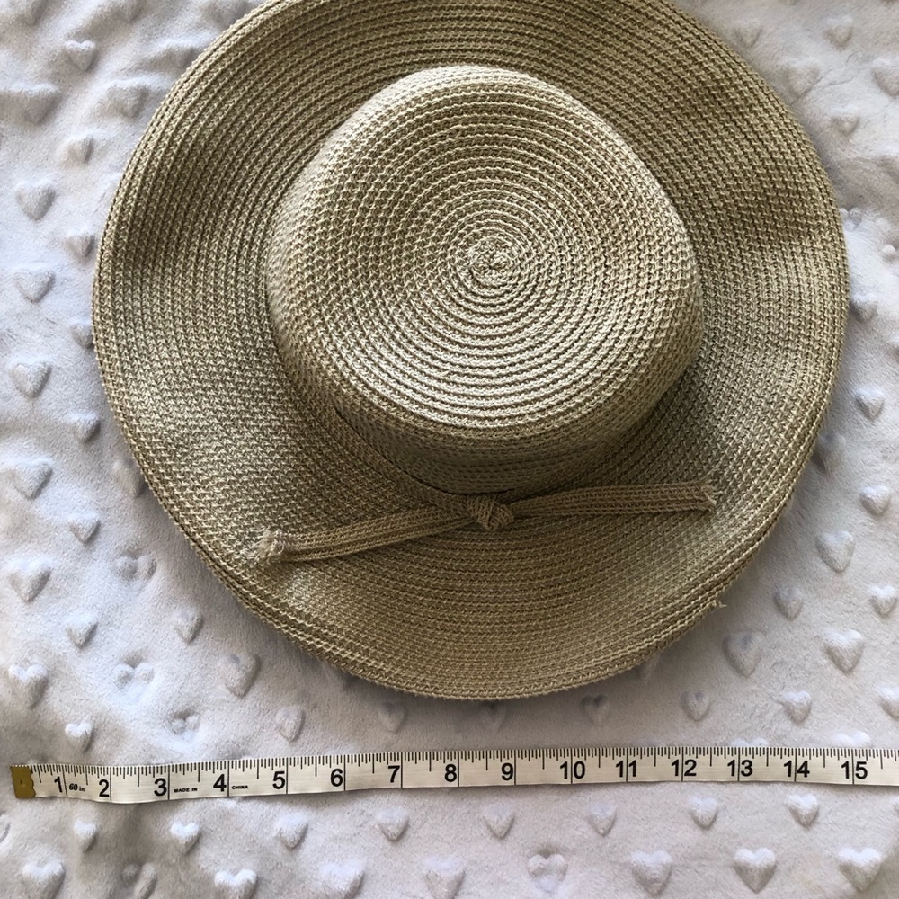 Wide Brim Sun Hat - Beige / Grayish Straw Style